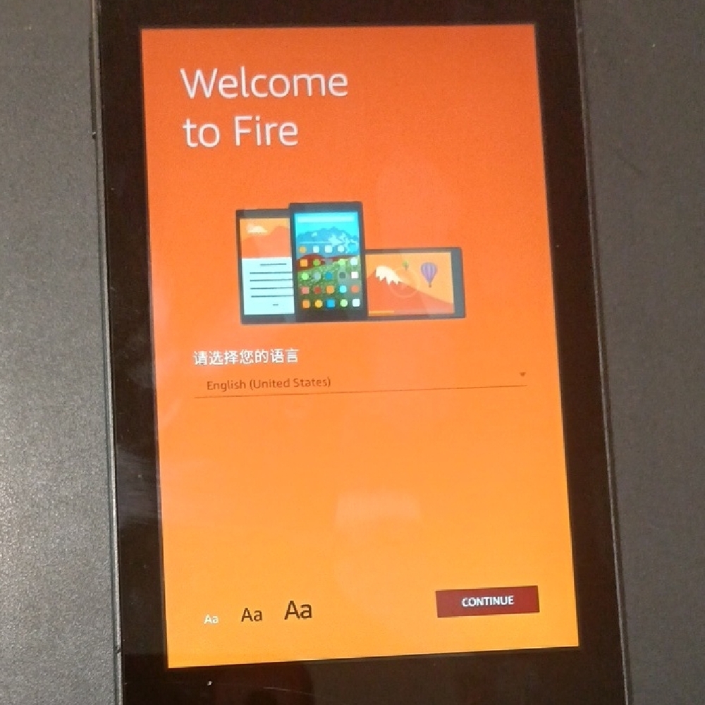 Amazon Fire Tablet - Black and Orange Display